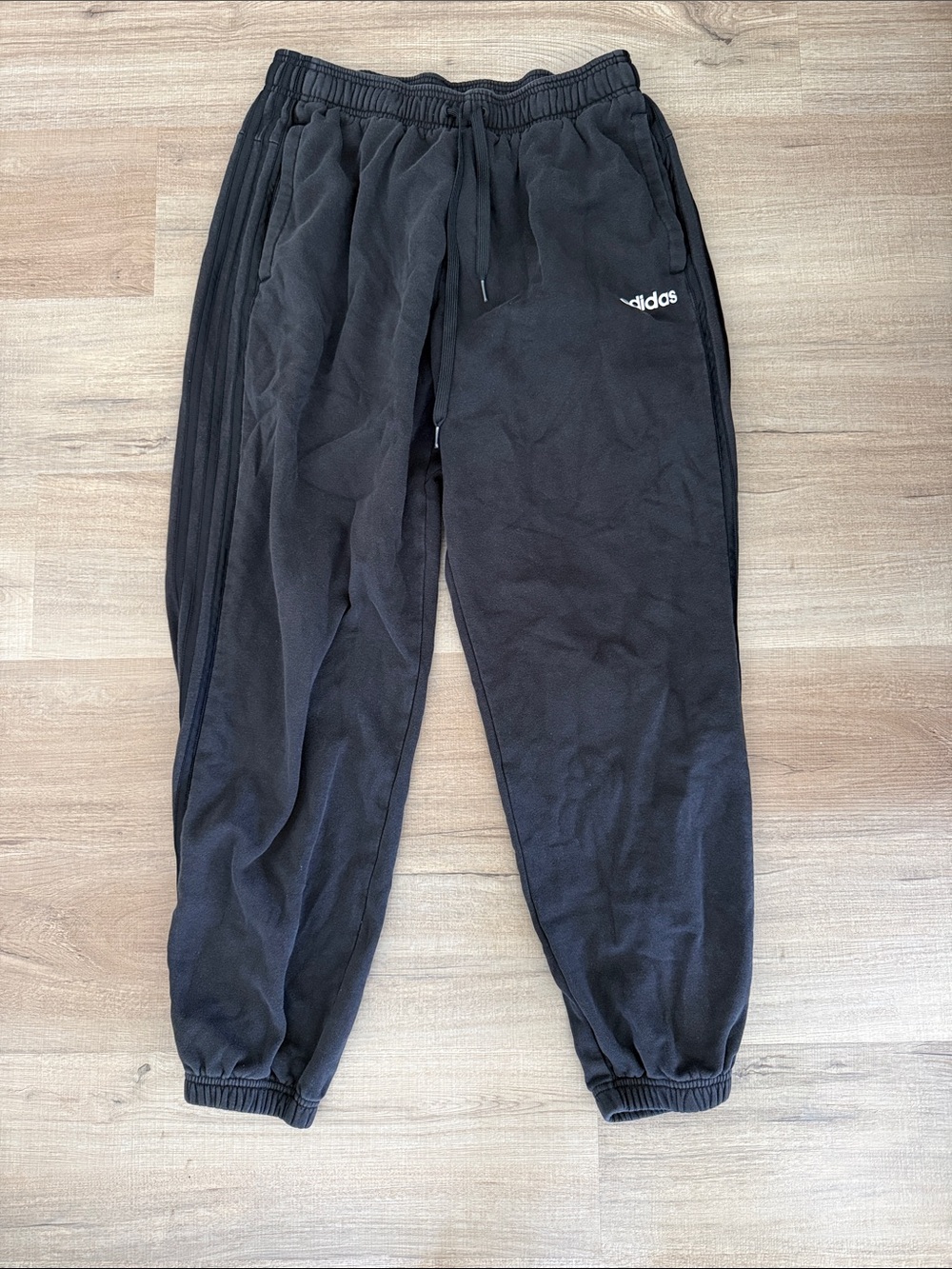 adidas Black Jogger Pants with Side Stripe Detailing